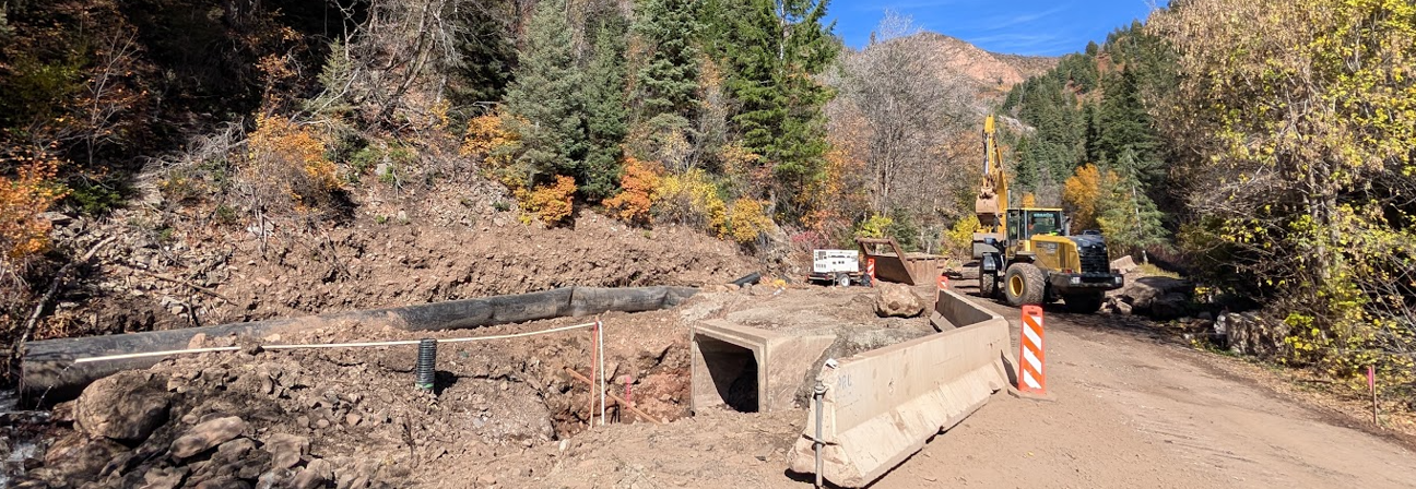 A construction site with a crane.