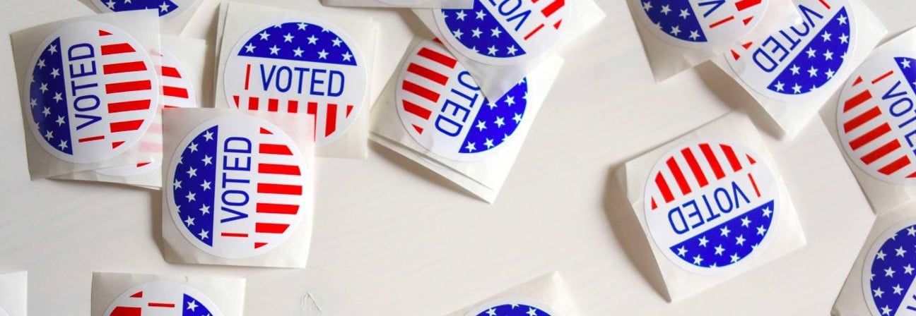 A group of stickler saying I voted