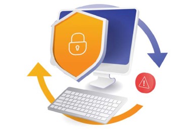 A computer with a keyboard and a monitor.