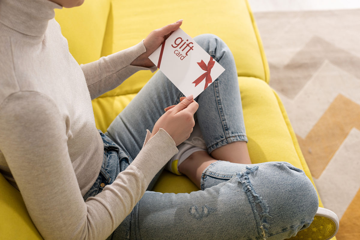 A person holding a box.