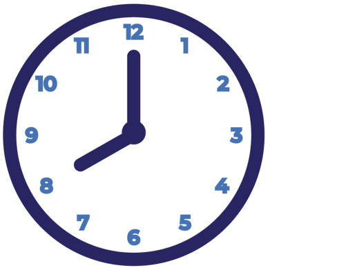 A blue and purple clock.
