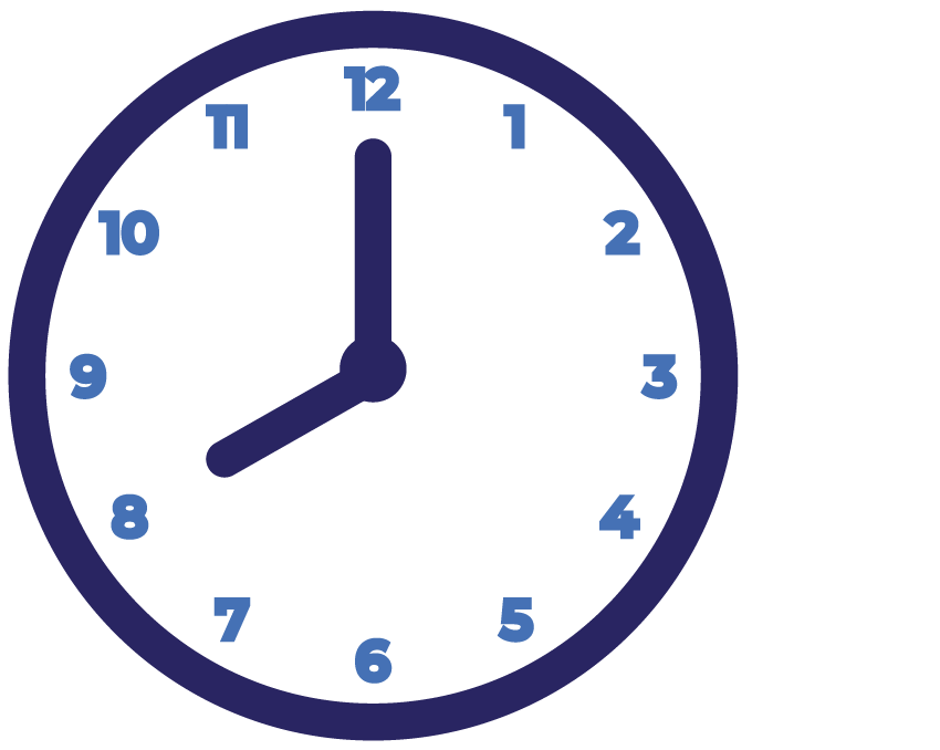 A blue and purple clock.