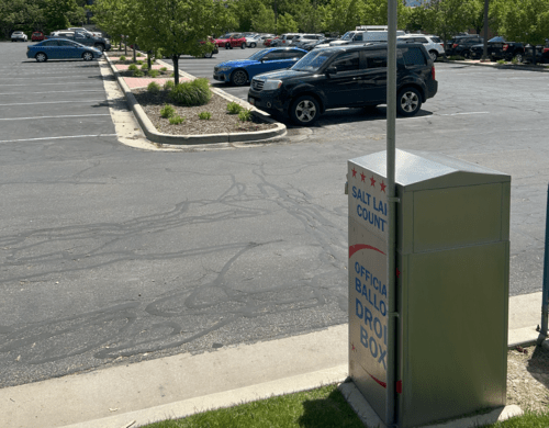A box on the side of a road.
