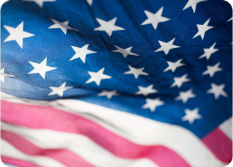 A blue and red flag.