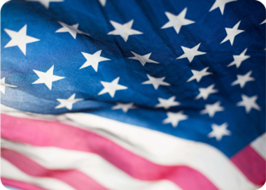 A blue and red flag.