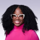 A person with curly hair.