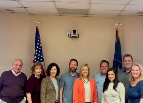 Amanda Marsh, David Cook, Aimee Winder Newton et al. posing for a photo.