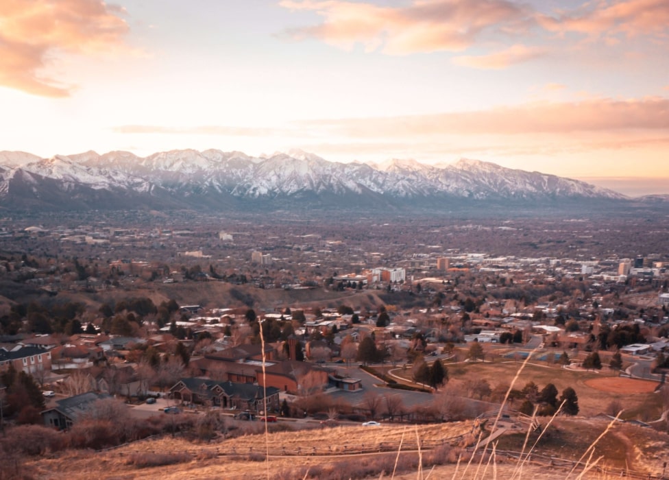A town in the mountains.