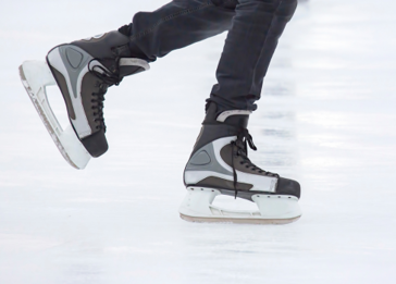 A person wearing ice skates.