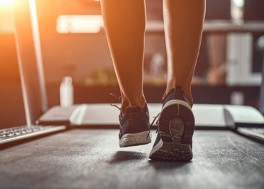 A person's legs and feet.