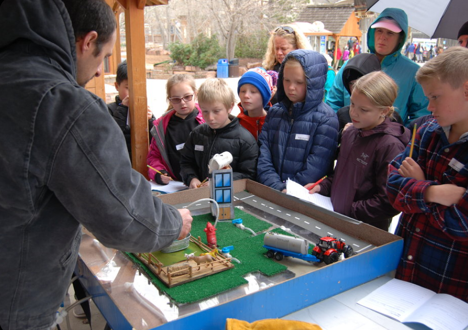 A group of children playing a game.