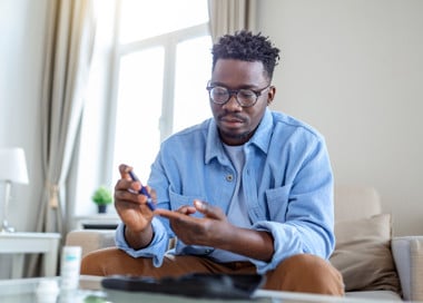 A man sitting at a table.