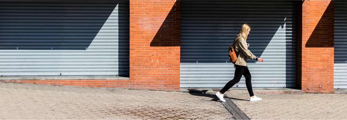 A person walking outside.