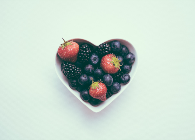 A bowl of berries.