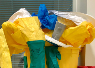 A group of yellow bags.