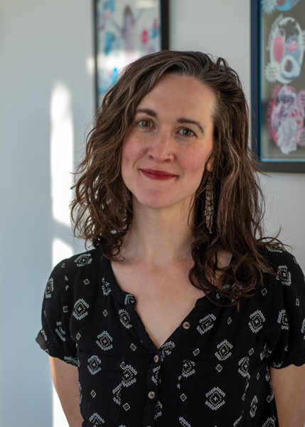 A person with long hair.