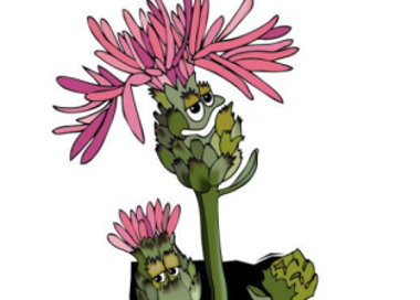 A toy figurine holding a flower.