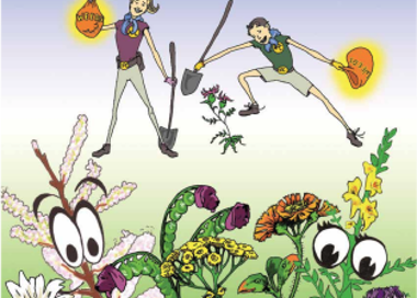 A cartoon of a man and woman.