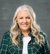 A woman with blonde hair.