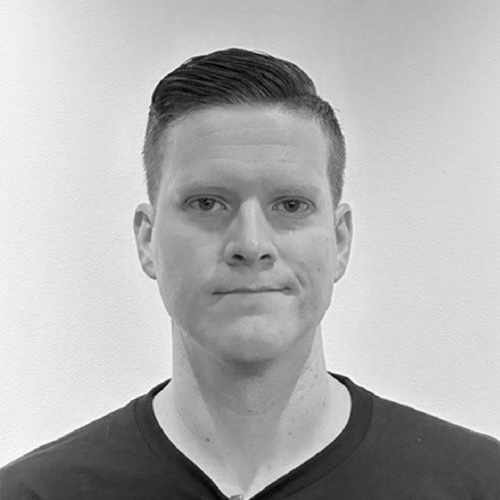 A man with short hair.