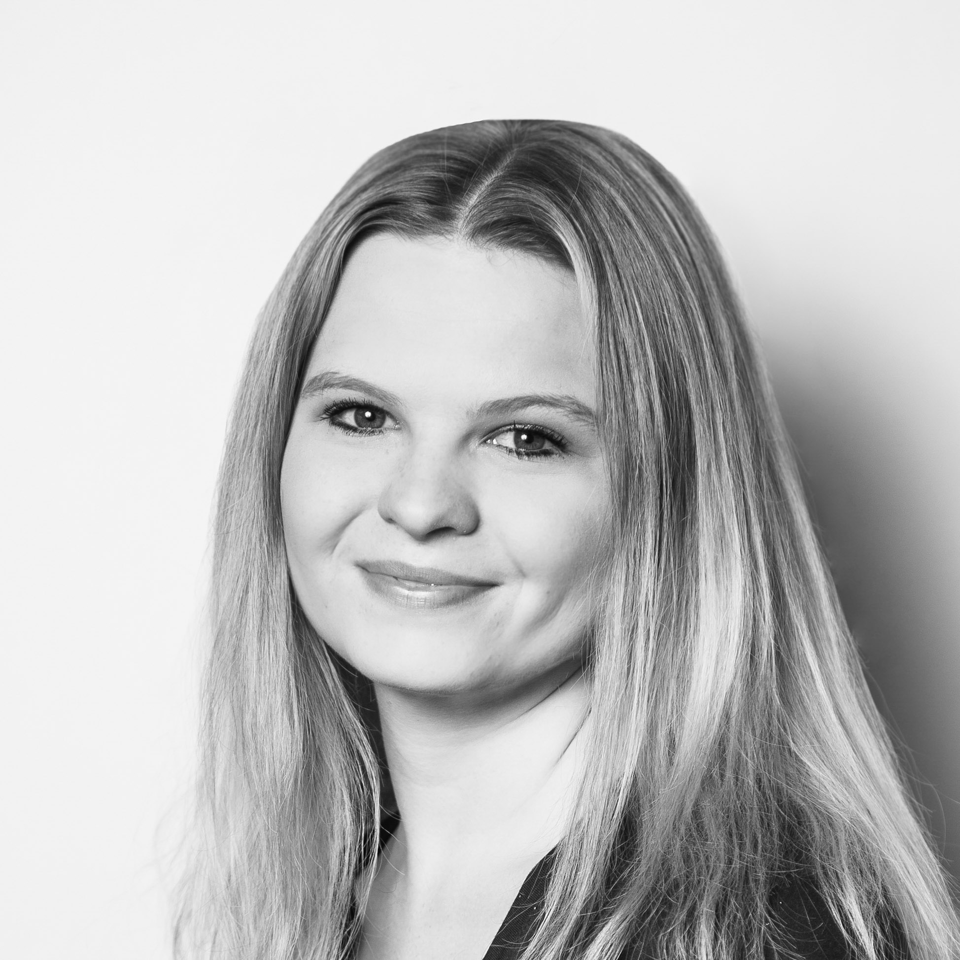 A woman with long hair.