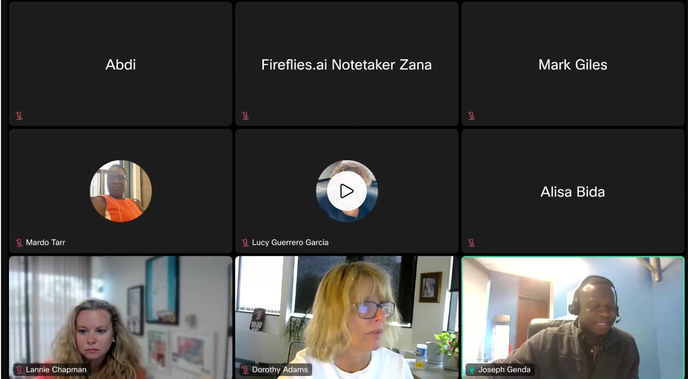 A collage of people.