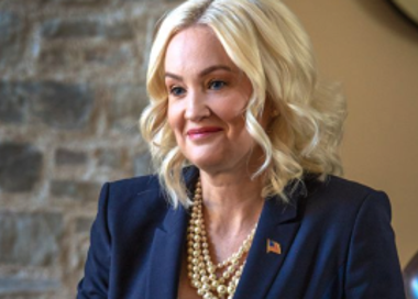 A woman with blonde hair.