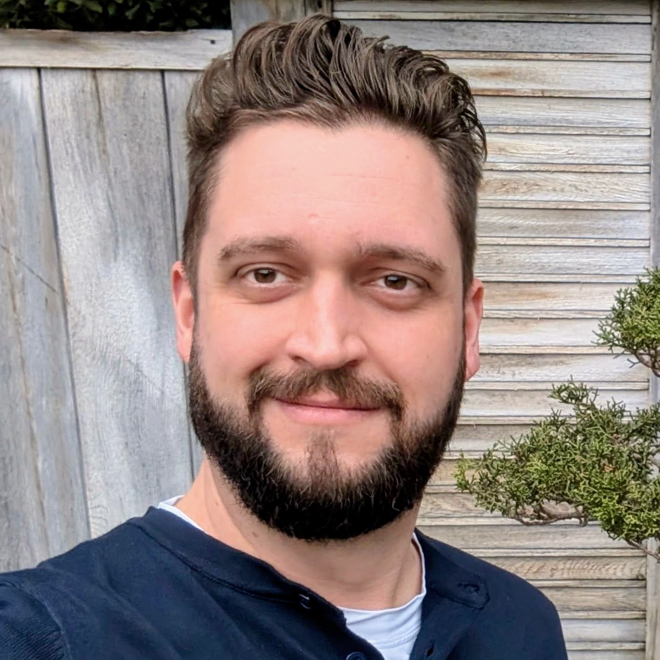 A man with a beard.