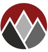 A red and white logo.
