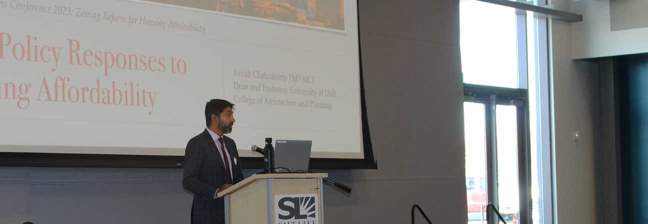 A man giving a presentation.