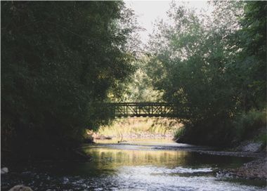 A bridge over a river.