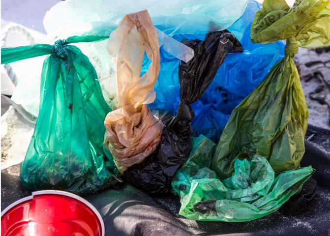 A group of bags of marijuana.