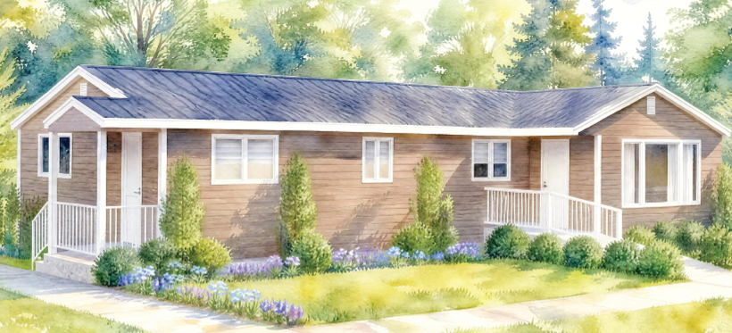 A house with a large front yard.