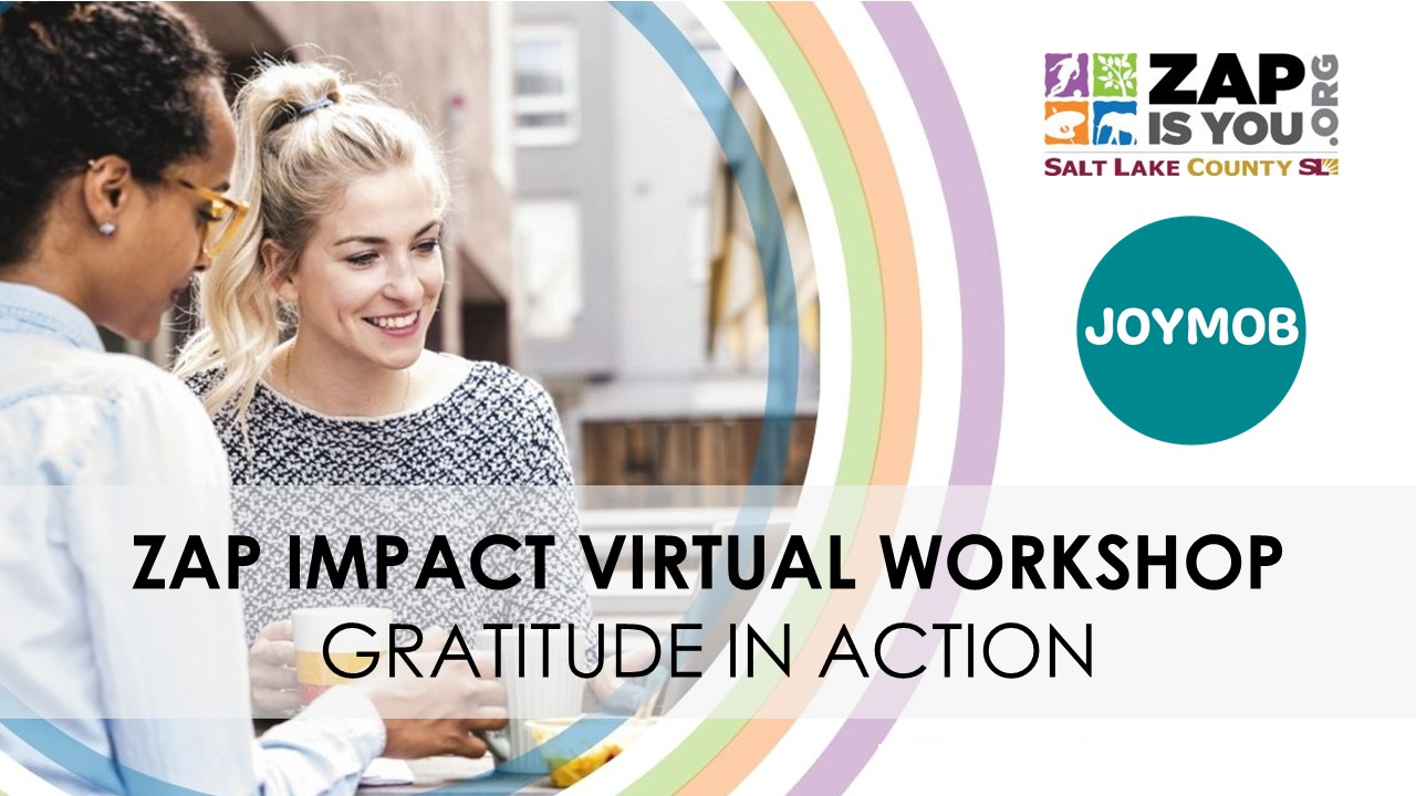 IS YOU Q SALT LAKE COUNTY JOYMOB ZAP IMPACT VIRTUAL WORKSHOP GRATITUDE IN ACTION