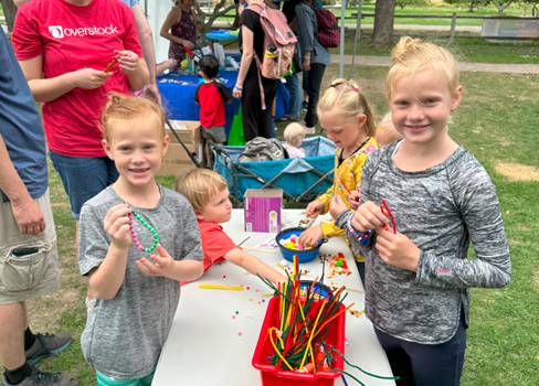 A group of children at a picnic.