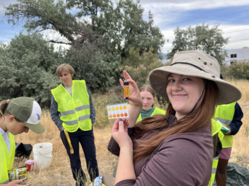 A group of people outside.