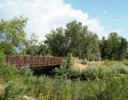 A bridge over a river.