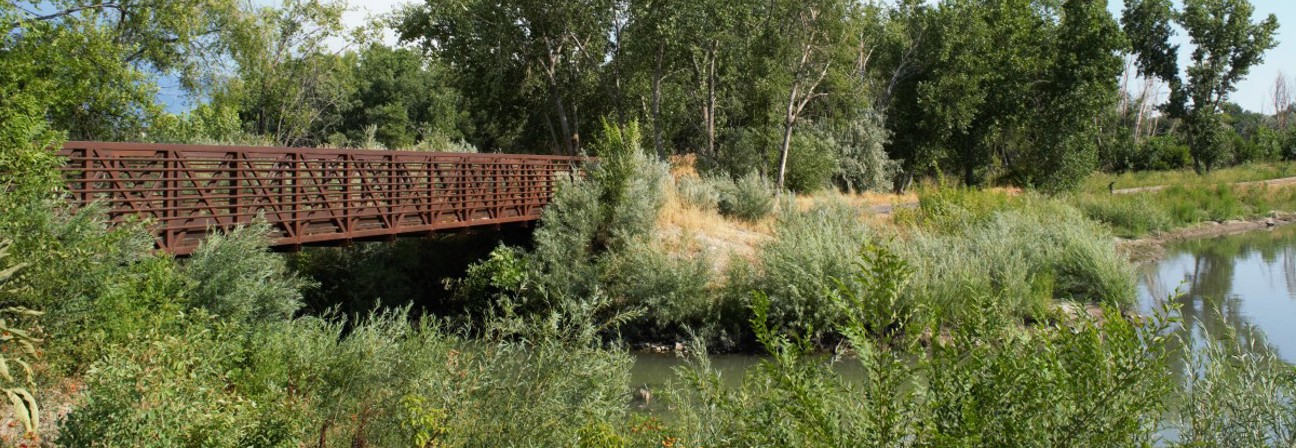A bridge over a river.