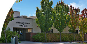 A building with trees in front of it.